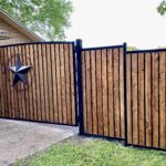 6 ft tall driveway gate with steel and cedar pickets duncanville