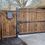 6 ft tall driveway gate with steel and cedar pickets duncanville