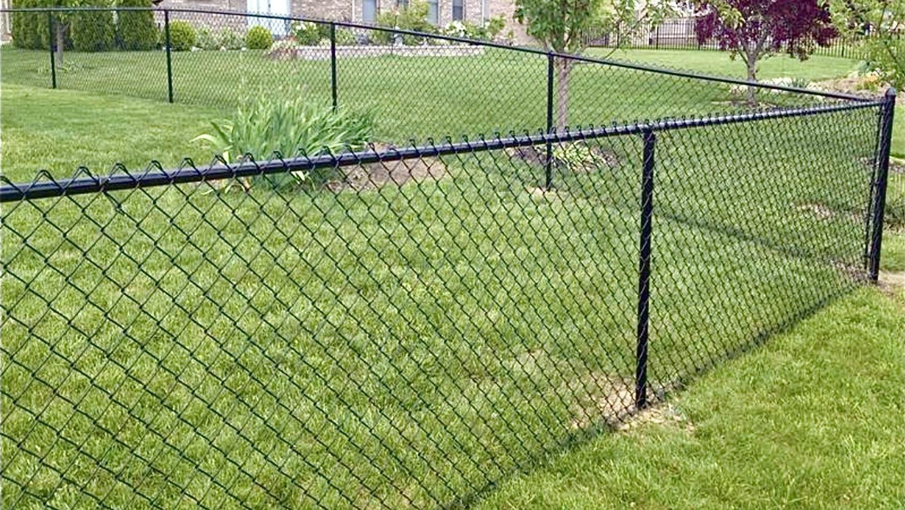 Black Chain link fence built by fence contractor m&c fence in duncanville