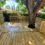 pine deck built by deck contractor m&c fence dfw