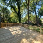 large backyard deck pine