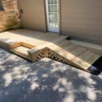 handicap accessible wheel chair ramp pine with stairs