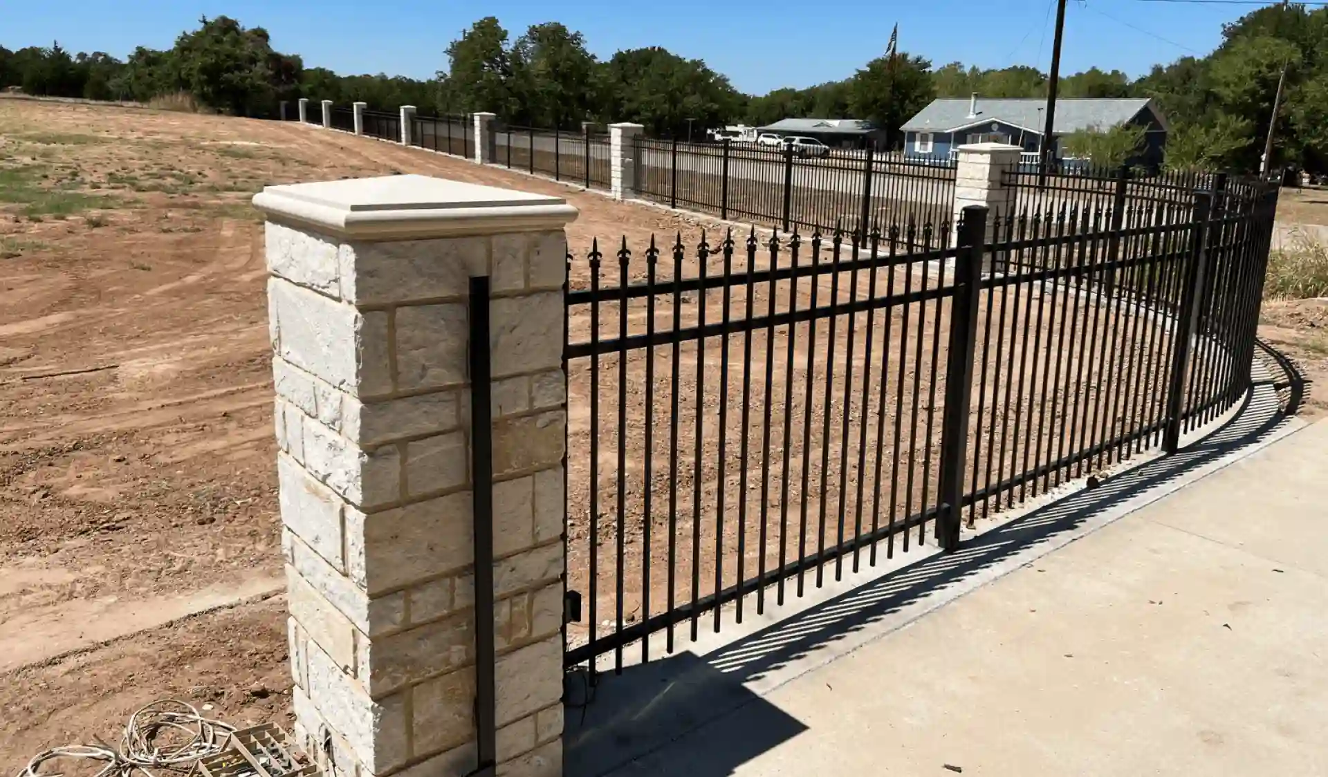 stone and wrought iron fence arlington fence company